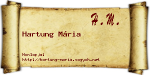 Hartung Mária névjegykártya